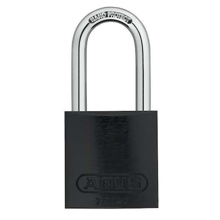 Lockout Padlock, Keyed Different, Aluminum, Black, 1 1/2 in Shackle Height, 1 9/16 in Body Width MPN:72 HB/40-40 KD Black