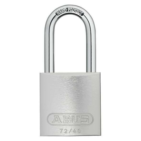 Lockout Padlock, Keyed Different, Aluminum, Silver, 1 1/2 in Shackle Height, 1 1/2 in Body Width MPN:72 HB/40-40 KD Silver