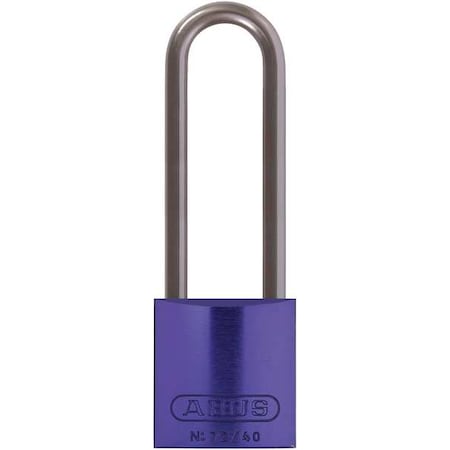 Lockout Padlock, Keyed Different, Aluminum, Purple, 3 in Shackle Height, 1 1/2 in Body Width MPN:72 HB/40-75 KD Purple