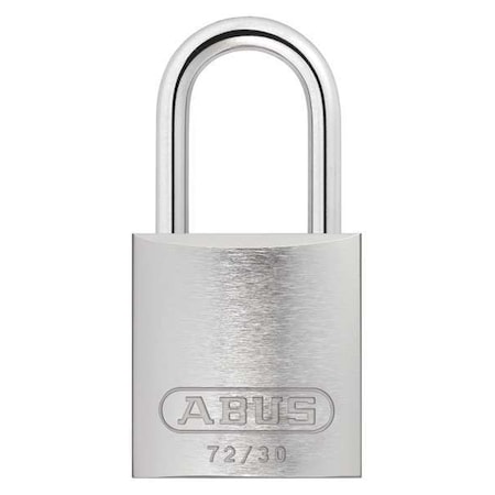 Lockout Padlock, Keyed Alike, Aluminum, Silver, 1 in Shackle Height, 1 1/4 in Body Width MPN:72/30 KA TT36