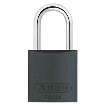 Lockout Padlock, Keyed Alike, Aluminum, Black, 1 in Shackle Height, 1 1/4 in Body Width MPN:72/30 KA TT36