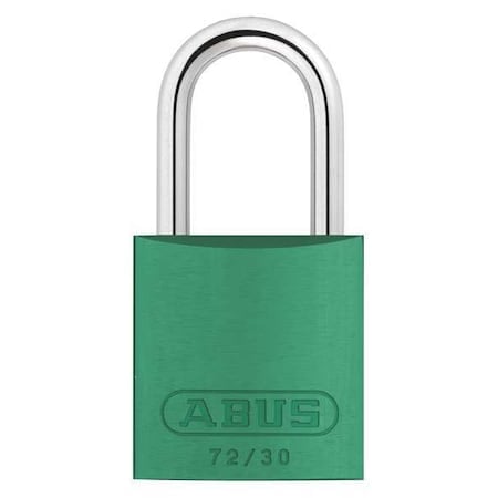 Lockout Padlock, Keyed Different, Aluminum, Green, 1 in Shackle Height, 1 1/4 in Body Width MPN:72/30 KD