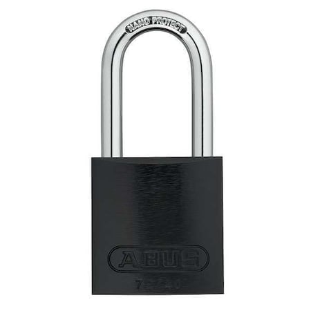 Lockout Padlock, Keyed Alike, Aluminum, Black, 1 1/2 in Shackle Height, 1 9/16 in Body Width, 12 PK MPN:72HB/40-40 KAx12 Black