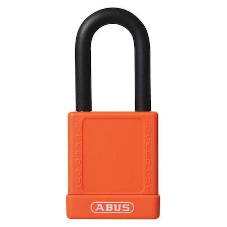 Lockout Padlock, Keyed Alike, Plastic-Covered Aluminum, Orange, 1 1/2 in Shackle Height MPN:74/40 KA ORANGE