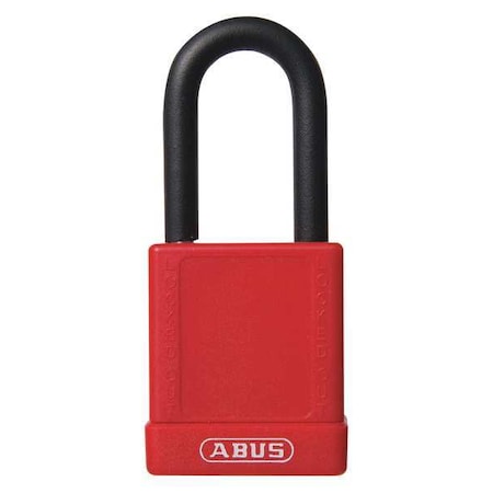 Lockout Padlock, Keyed Alike, Plastic-Covered Aluminum, Red, 1 1/2 in Shackle Height, 1 No. of Keys MPN:74/40 KA RED