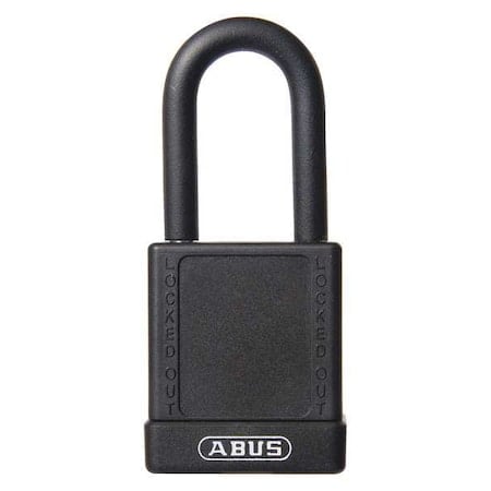 Lockout Padlock, Keyed Different, Plastic-Covered Aluminum, Black, 1 1/2 in Shackle Height MPN:74/40 KD BLACK