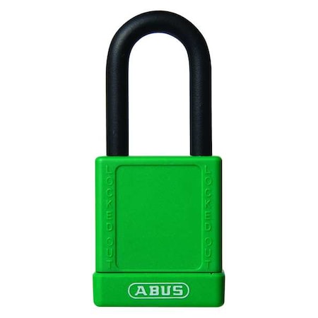 Lockout Padlock, Keyed Different, Plastic-Covered Aluminum, Green, 1 1/2 in Shackle Height MPN:74/40 KD GREEN