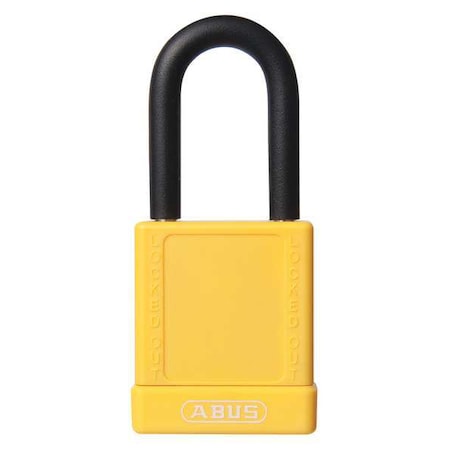 Lockout Padlock, Keyed Different, Plastic-Covered Aluminum, Yellow, 1 1/2 in Shackle Height MPN:74/40 KD YELLOW