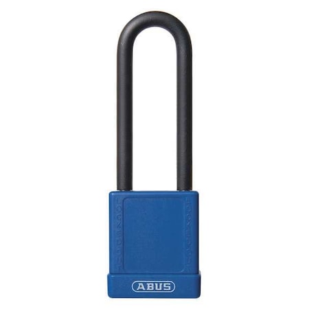Lockout Padlock, Keyed Alike, Plastic-Covered Aluminum, Blue, 1 1/2 in Shackle Height MPN:74HB/40-75 KA BLUE