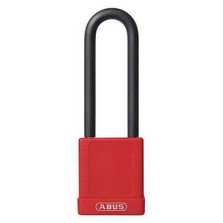 Lockout Padlock, Keyed Alike, Plastic-Covered Aluminum, Red, 1 1/2 in Shackle Height, 1 No. of Keys MPN:74HB/40-75 KA RED
