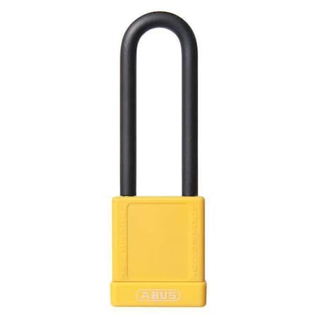 Lockout Padlock, Keyed Alike, Plastic-Covered Aluminum, Yellow, 1 1/2 in Shackle Height MPN:74HB/40-75 KA YELLOW