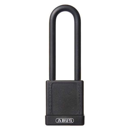 Lockout Padlock, Keyed Different, Plastic-Covered Aluminum, Black, 3 in Shackle Height MPN:74HB/40-75 KD BLACK