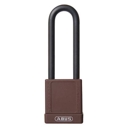 Lockout Padlock, Keyed Different, Plastic-Covered Aluminum, Brown, 3 in Shackle Height MPN:74HB/40-75 KD BROWN