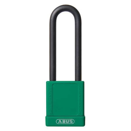 Lockout Padlock, Keyed Different, Plastic-Covered Aluminum, Green, 3 in Shackle Height MPN:74HB/40-75 KD GREEN