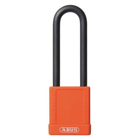 Lockout Padlock, Keyed Different, Plastic-Covered Aluminum, Orange, 3 in Shackle Height MPN:74HB/40-75 KD ORANGE