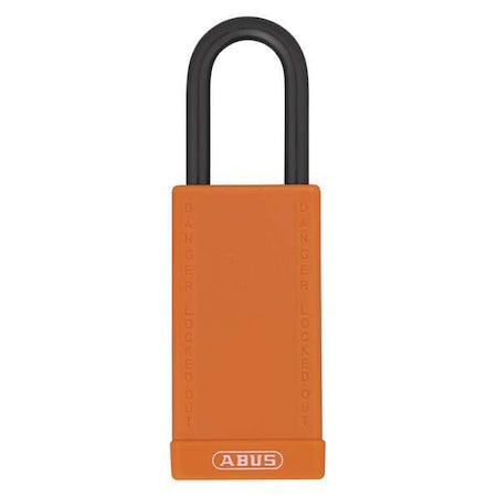 Lockout Padlock, Keyed Alike, Plastic-Covered Aluminum, Orange, 1 1/2 in Shackle Height MPN:74LB/40 KA ORANGE