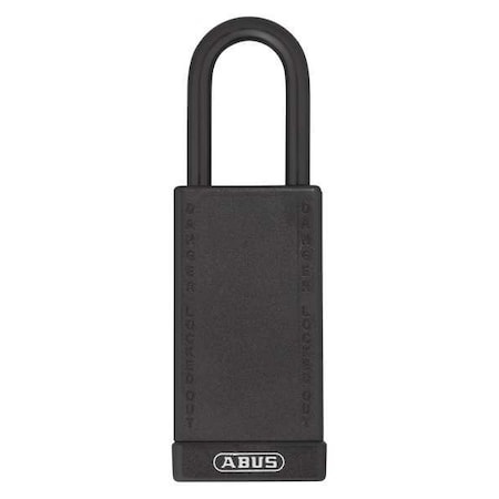 Lockout Padlock, Keyed Different, Plastic-Covered Aluminum, Black, 1 1/2 in Shackle Height MPN:74LB/40 KD BLACK