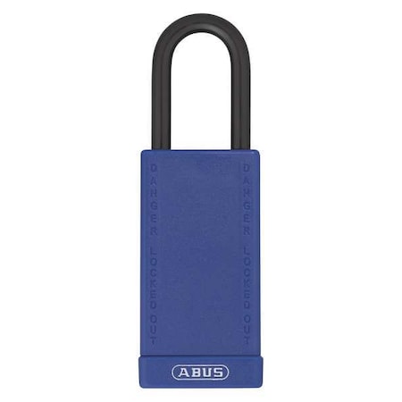 Lockout Padlock, Keyed Different, Plastic-Covered Aluminum, Blue, 1 1/2 in Shackle Height MPN:74LB/40 KD BLUE