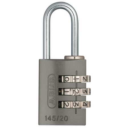 Combination Padlock, 1 1/8in, Rectgle, Blck MPN:145/20 Black