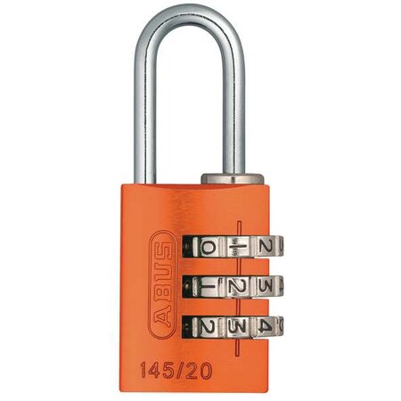 Combination Padlock, 1 1/8in, Rectgle, Orge MPN:145/20 Orange