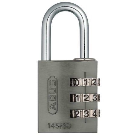 Combination Padlock, 1 3/8in, Rectgle, Blck MPN:145/30 Black