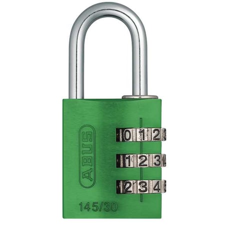 Combination Padlock, Side, Black/Silver MPN:145/30 Green