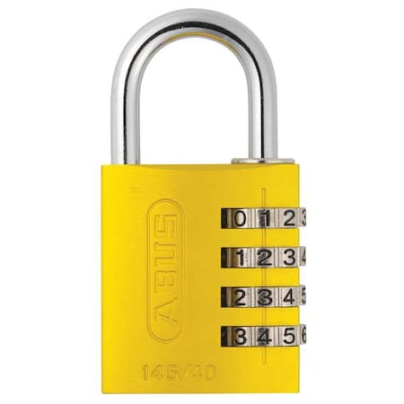 Combination Padlock, 1 4/5in, Rectgle, Yelw MPN:145/40 Yellow