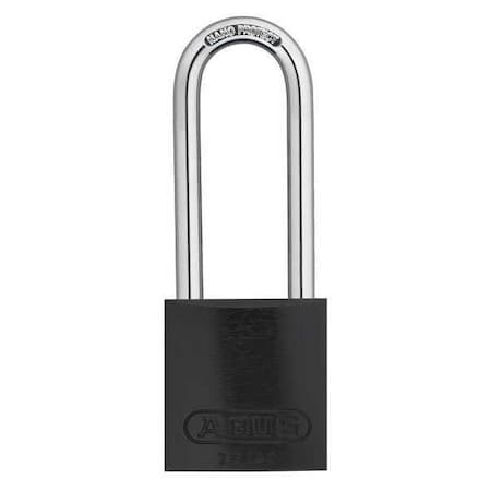 Keyed Padlock, Open, Rectangular Aluminum Body, Hardened Steel Shackle, 13/16 in W, 3 PK MPN:15418