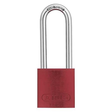 Keyed Padlock, Open, Rectangular Aluminum Body, Hardened Steel Shackle, 13/16 in W, 6 PK MPN:15422