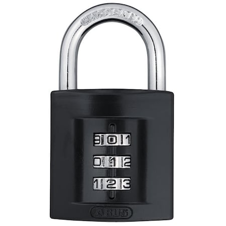 Combination Padlock, Front, Black/Silver MPN:158/40