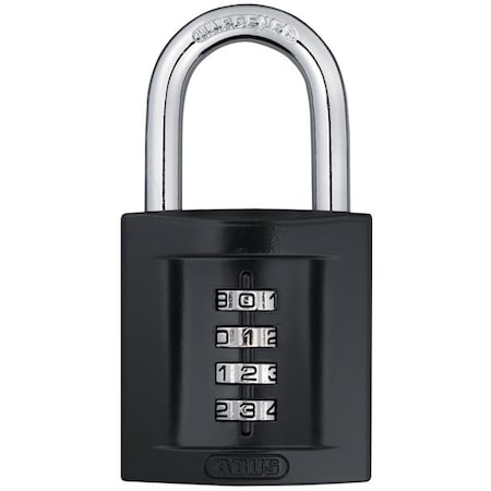 Combination Padlock, Front, Black/Silver MPN:158/50