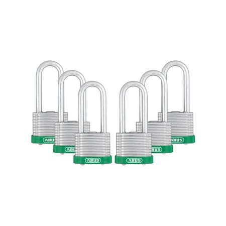 Keyed Padlock, Open, Rectangular Steel Body, Hardened Steel Shackle, 3/4 in W, 6 PK MPN:19309