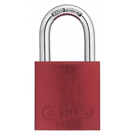 Keyed Padlock, Open, Rectangular Aluminum Body, Hardened Steel Shackle, 3/4 in W, 6 PK MPN:19313