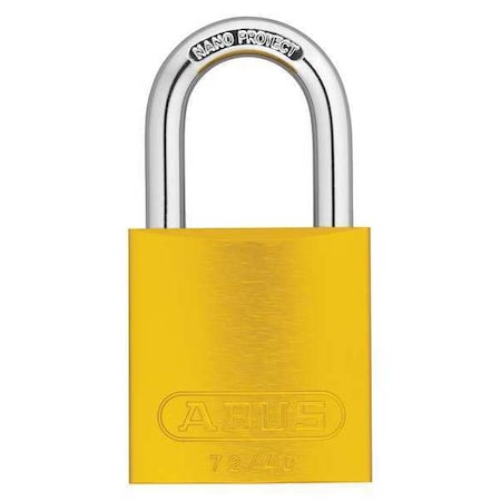 Keyed Padlock, Open, Rectangular Aluminum Body, Hardened Steel Shackle, 3/4 in W, 6 PK MPN:19316