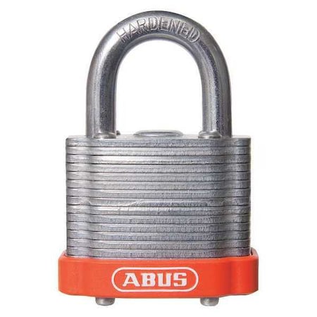 Keyed Padlock, Open, Rectangular Steel Body, Hardened Steel Shackle, 3/4 in W MPN:19324