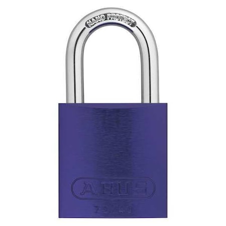 Keyed Padlock, Open, Rectangular Aluminum Body, Hardened Steel Shackle, 11/16 in W, 6 PK MPN:19330