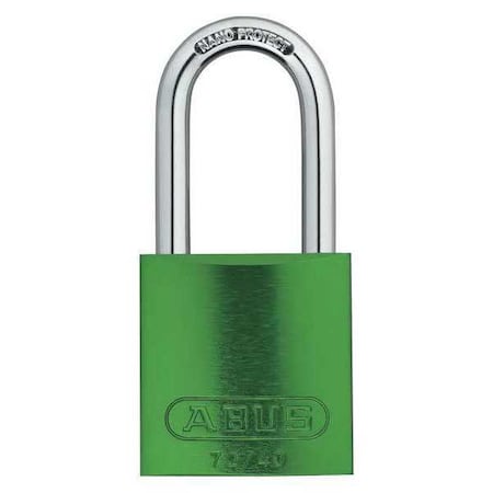 Keyed Padlock, Open, Rectangular Aluminum Body, Hardened Steel Shackle, 3/4 in W, 3 PK MPN:19338