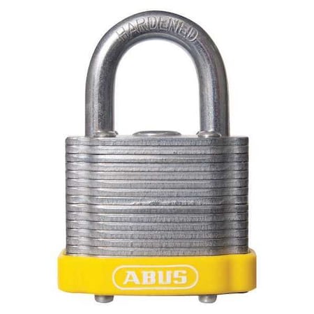 Keyed Padlock, Open, Rectangular Steel Body, Hardened Steel Shackle, 11/16 in W, 3 PK MPN:19341