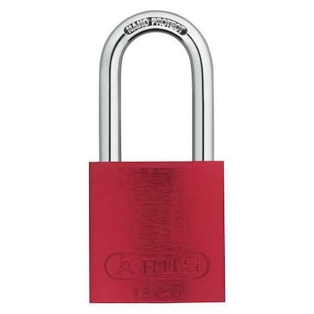 Keyed Padlock, Open, Rectangular Aluminum Body, Hardened Steel Shackle, 3/4 in W, 3 PK MPN:19347