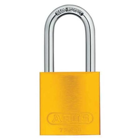 Keyed Padlock, Open, Rectangular Aluminum Body, Hardened Steel Shackle, 3/4 in W, 3 PK MPN:19349