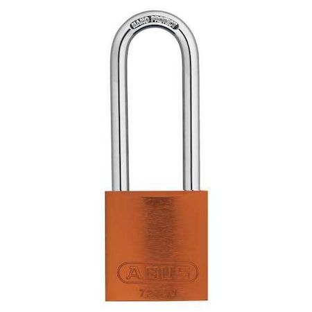 Keyed Padlock, Open, Rectangular Aluminum Body, Hardened Steel Shackle, 3/4 in W, 6 PK MPN:19354