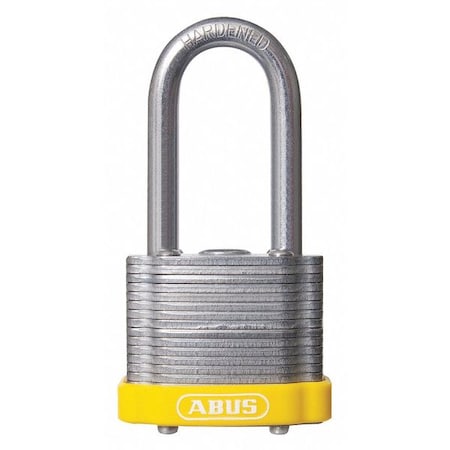 Keyed Padlock, Open, Rectangular Steel Body, Hardened Steel Shackle, 11/16 in W, 3 PK MPN:19362
