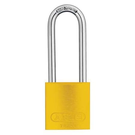 Keyed Padlock, Open, Rectangular Aluminum Body, Hardened Steel Shackle, 13/16 in W, 6 PK MPN:19371