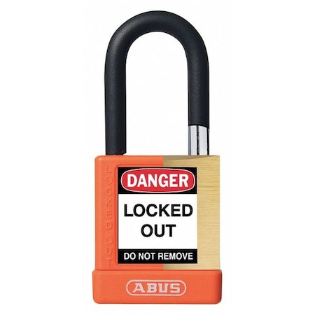 Keyed Padlock, Open, Rectangular Steel Body, Hardened Steel Shackle, 3/4 in W MPN:20046