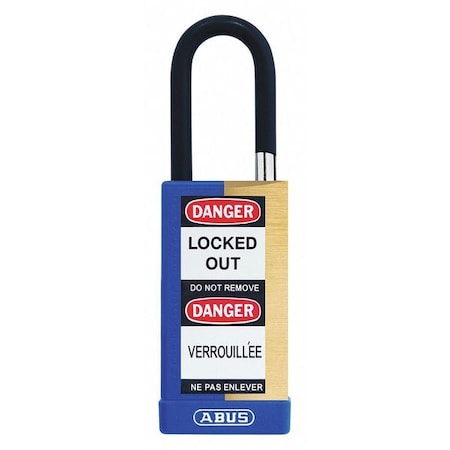 Keyed Padlock, Open, Rectangular Steel Body, Hardened Steel Shackle, 3/4 in W MPN:20053