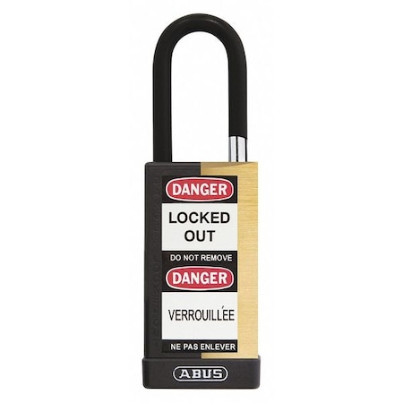 Keyed Padlock, Open, Rectangular Steel Body, Hardened Steel Shackle, 3/4 in W MPN:20056