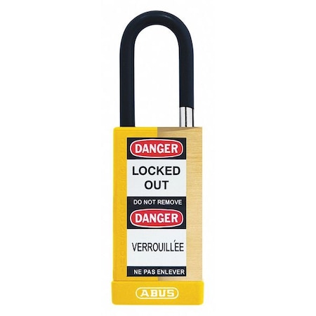 Keyed Padlock, Open, Rectangular Steel Body, Hardened Steel Shackle, 3/4 in W MPN:20062