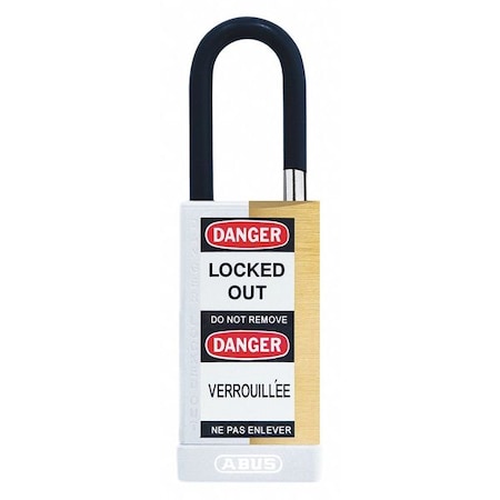 Keyed Padlock, Open, Rectangular Steel Body, Hardened Steel Shackle, 3/4 in W MPN:20063