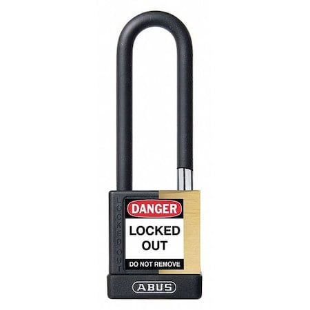 Keyed Padlock, Open, Rectangular Steel Body, Hardened Steel Shackle, 3/4 in W MPN:20077