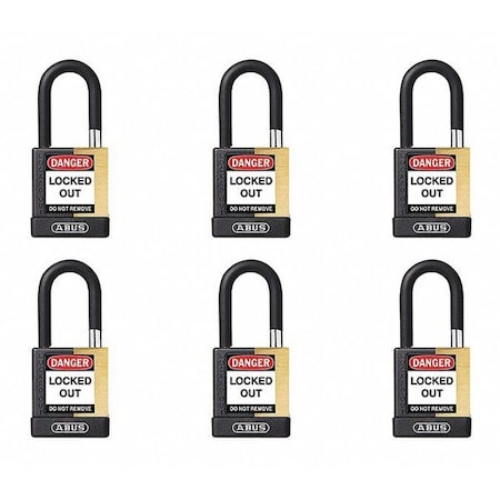 Keyed Padlock, Open, Rectangular Steel Body, Hardened Steel Shackle, 3/4 in W, 6 PK MPN:20078
